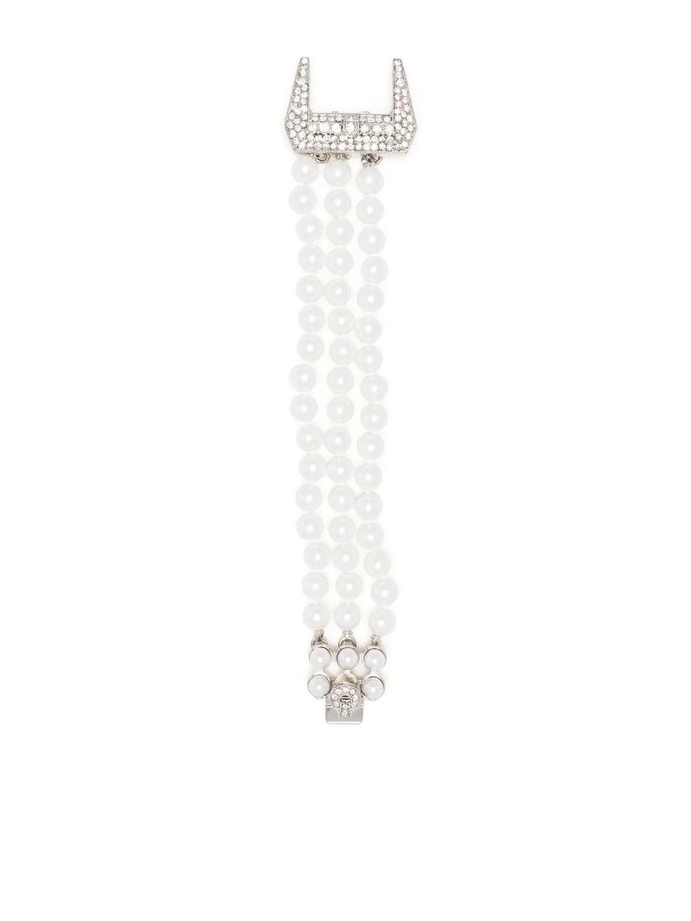 

Kenneth Jay Lane crystal-embellished pearl bracelet - White