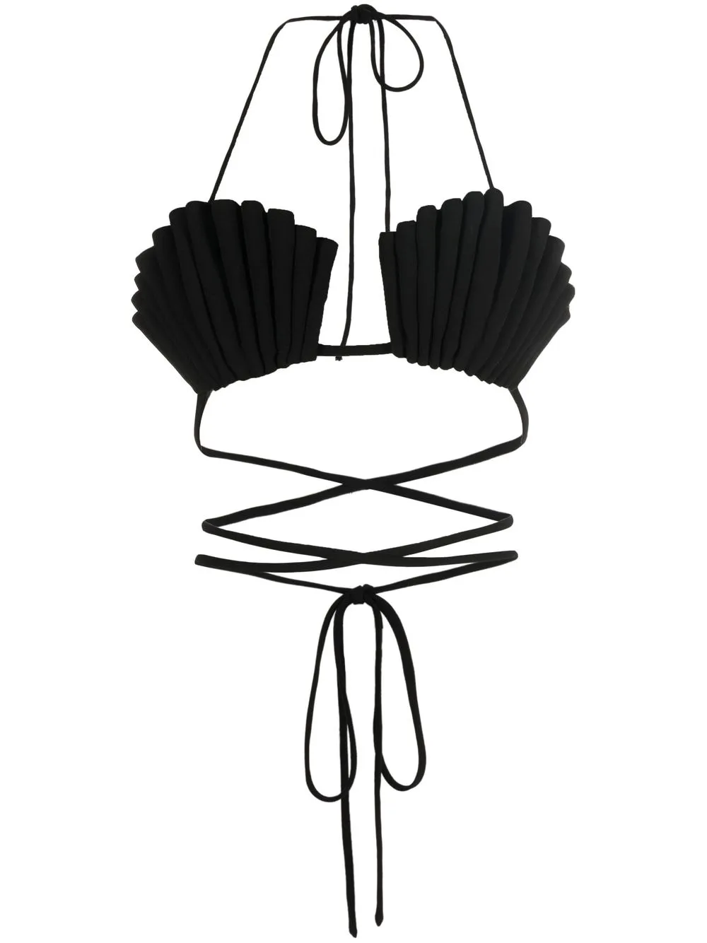 

Mônot Scallop halterneck top - Black