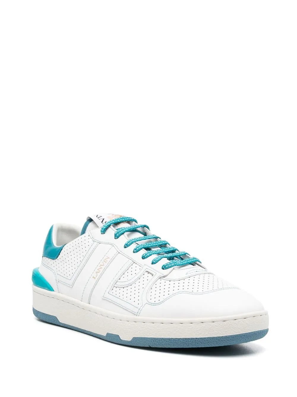 Lanvin perforated-panel leather sneakers White