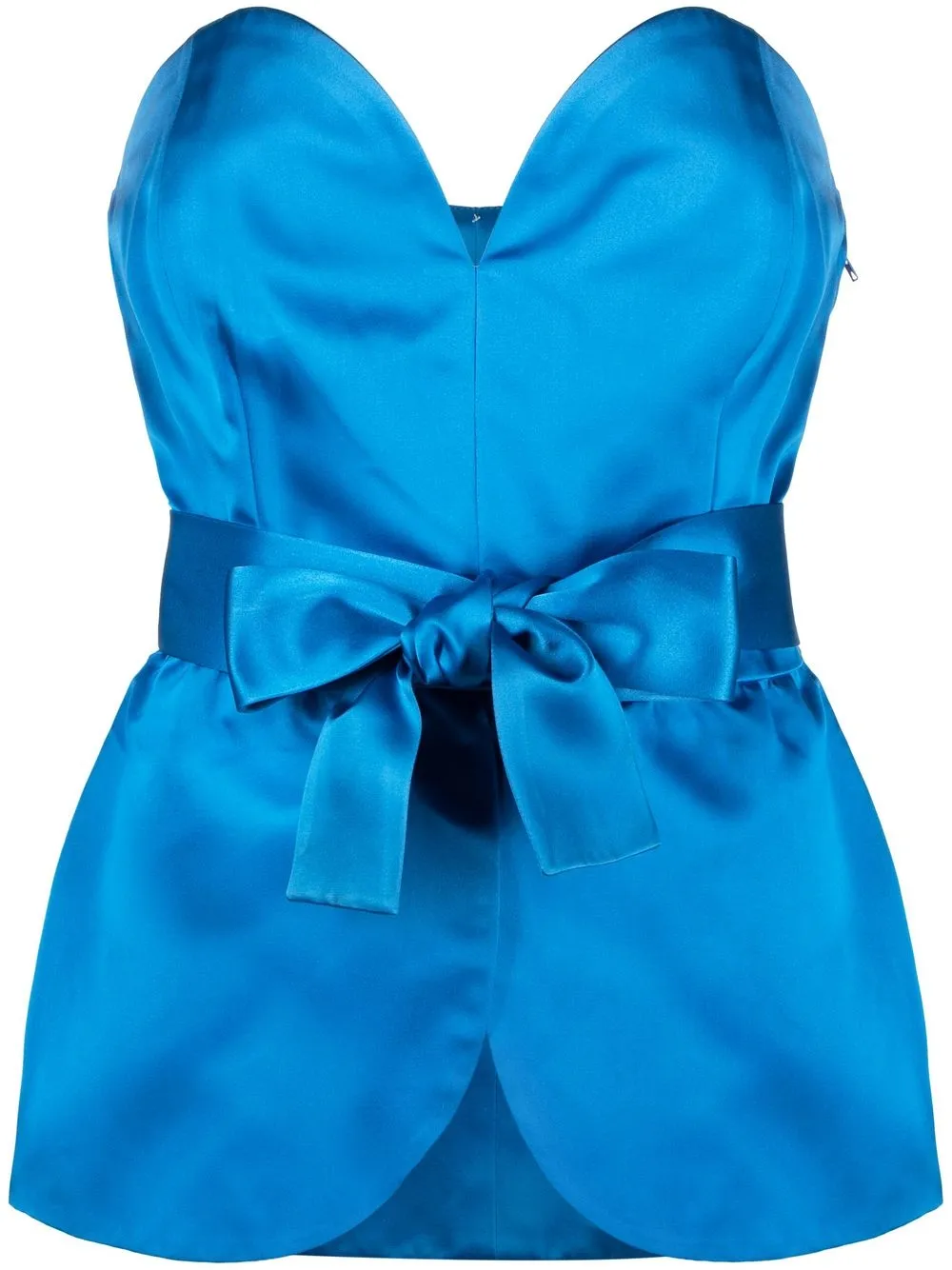 

Yves Saint Laurent Pre-Owned blusa strapless con moño 1980 - Azul