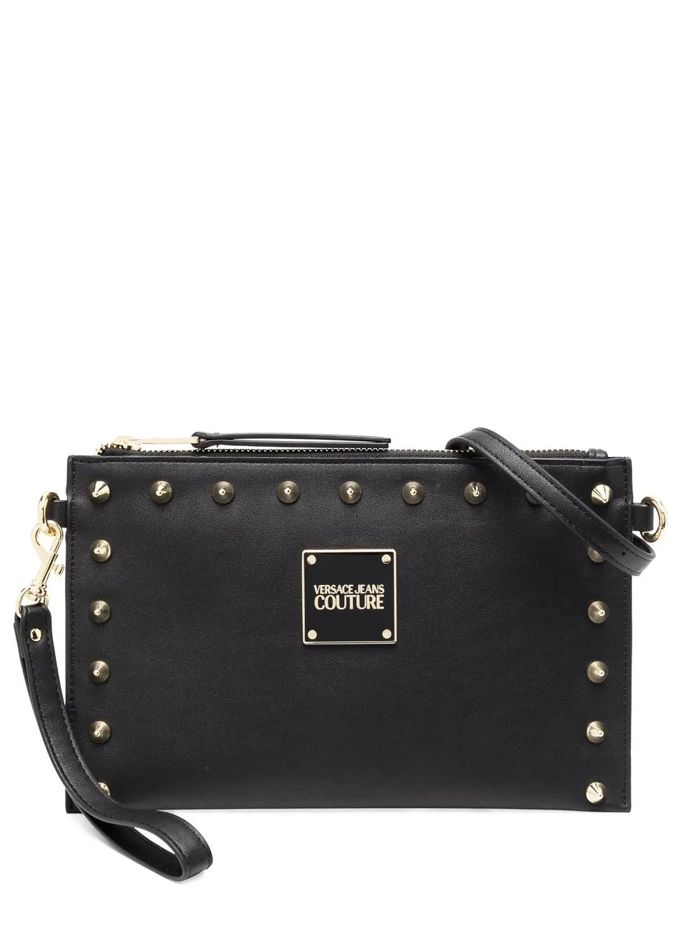 

Versace Jeans Couture bolsa crossbody con placa del logo - Negro