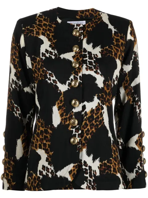 Saint Laurent Pre-Owned 1980s animal-print single-breasted jacket