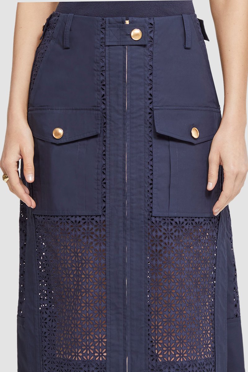 Broderie Anglaise Utility Skirt-blue #0 Broderie Anglaise Utility Skirt, null- 4