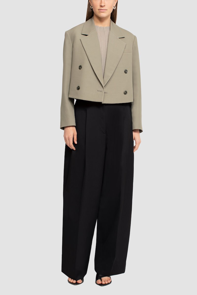 Tailored Cropped Jacket-thyme #0 Tailored Cropped Jacket, null- 0