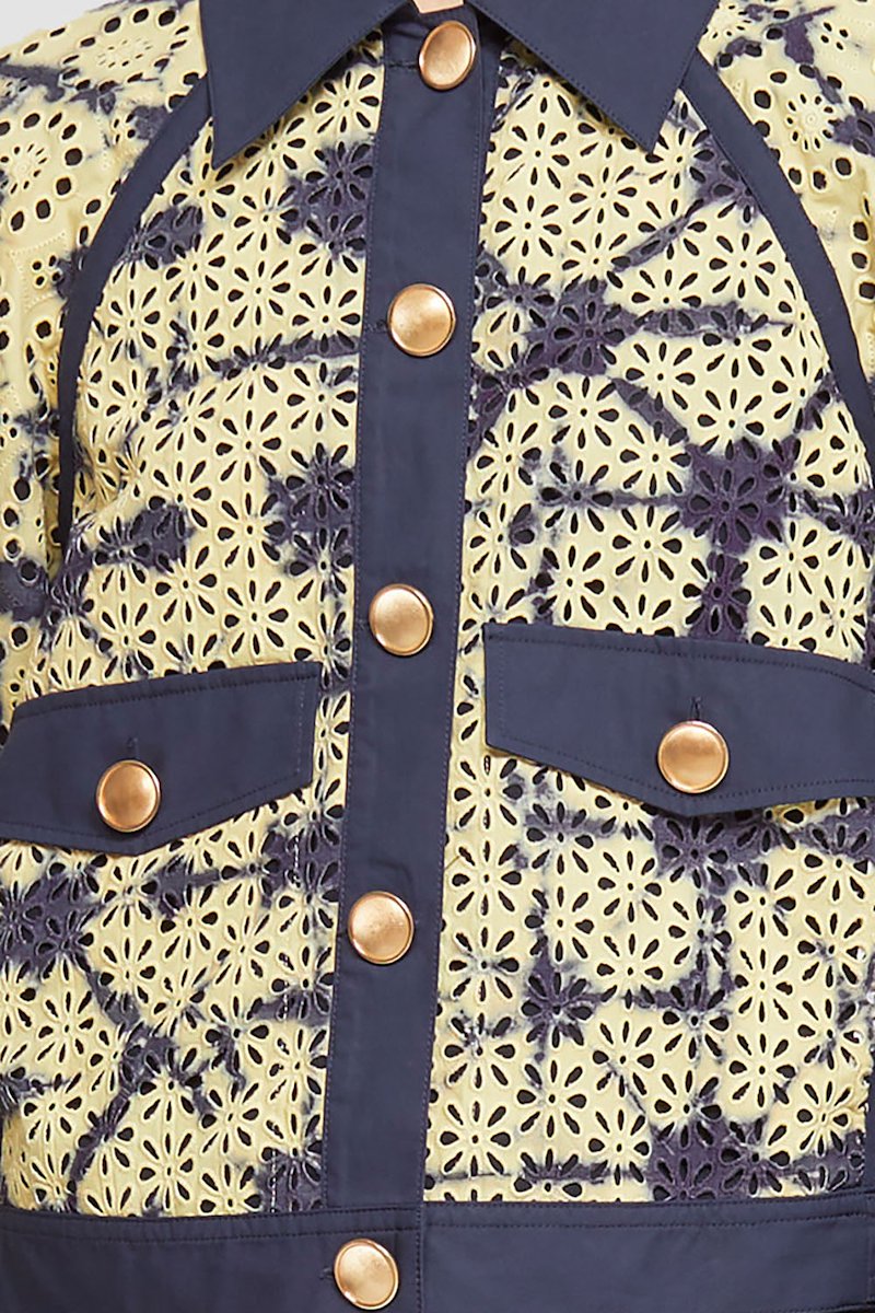 Printed Broderie Anglaise Moto Jacket-blue #0 Printed Broderie Anglaise Moto Jacket, null- 6