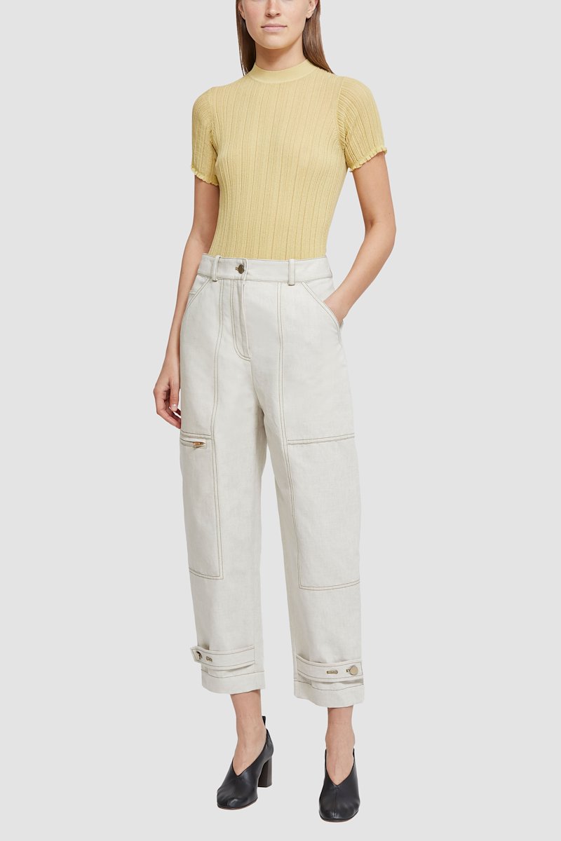 Linen Denim Utility Pant-white #0 Linen Denim Utility Pant, null- 2