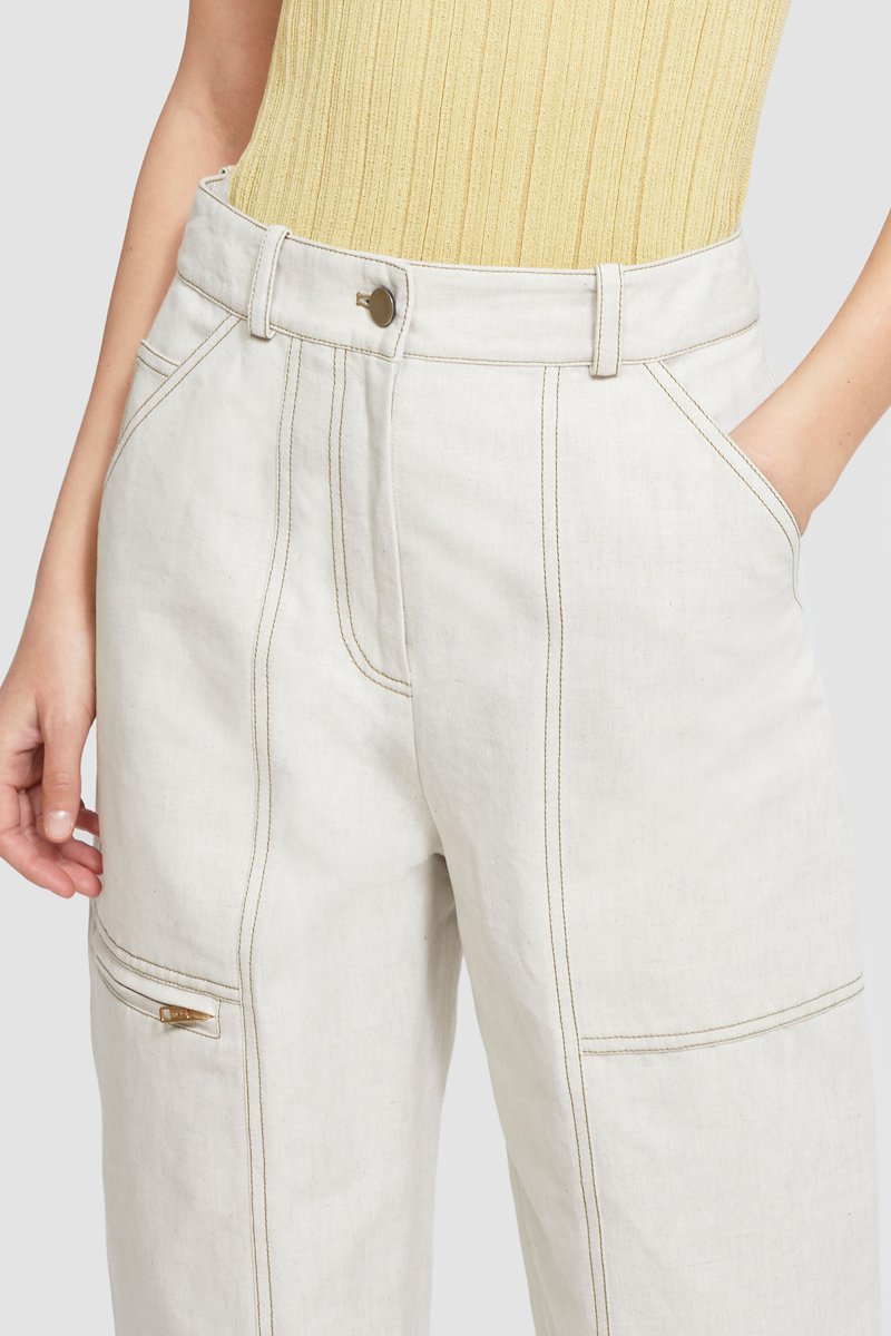 Linen Denim Utility Pant-white #0 Linen Denim Utility Pant, null- 6