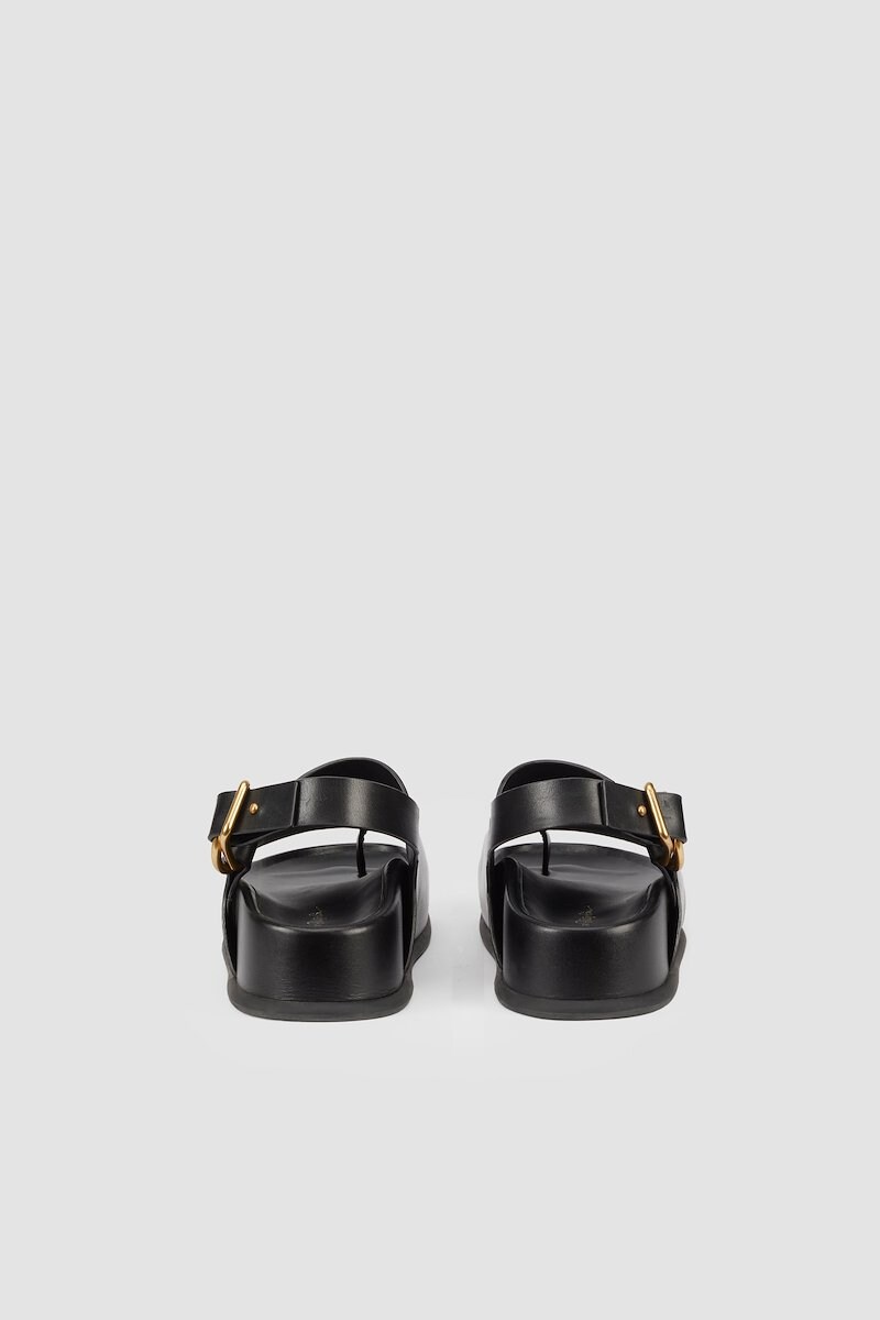 Freida Platform Sandal, Freida platform sandals from 3.1 PHILLIP LIM featuring black, calf leather, thong style, moulded footbed, buckle fastening, branded leather insole and platform sole.- 2