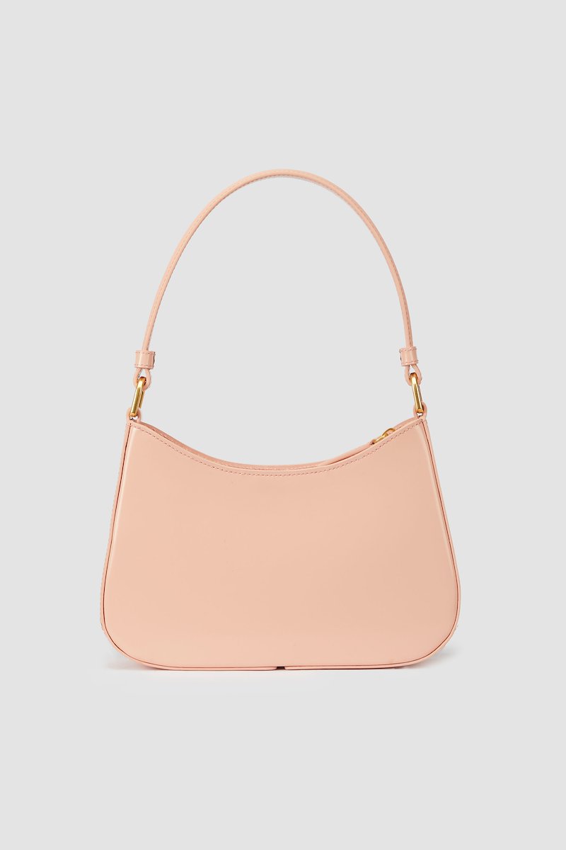 Pashli Shoulder Bag-pink #1 Pashli Shoulder Bag, rose pink calf leather patent finish gold-tone logo plaque single shoulder strap front flap pocket top zip fastening main compartment- 3