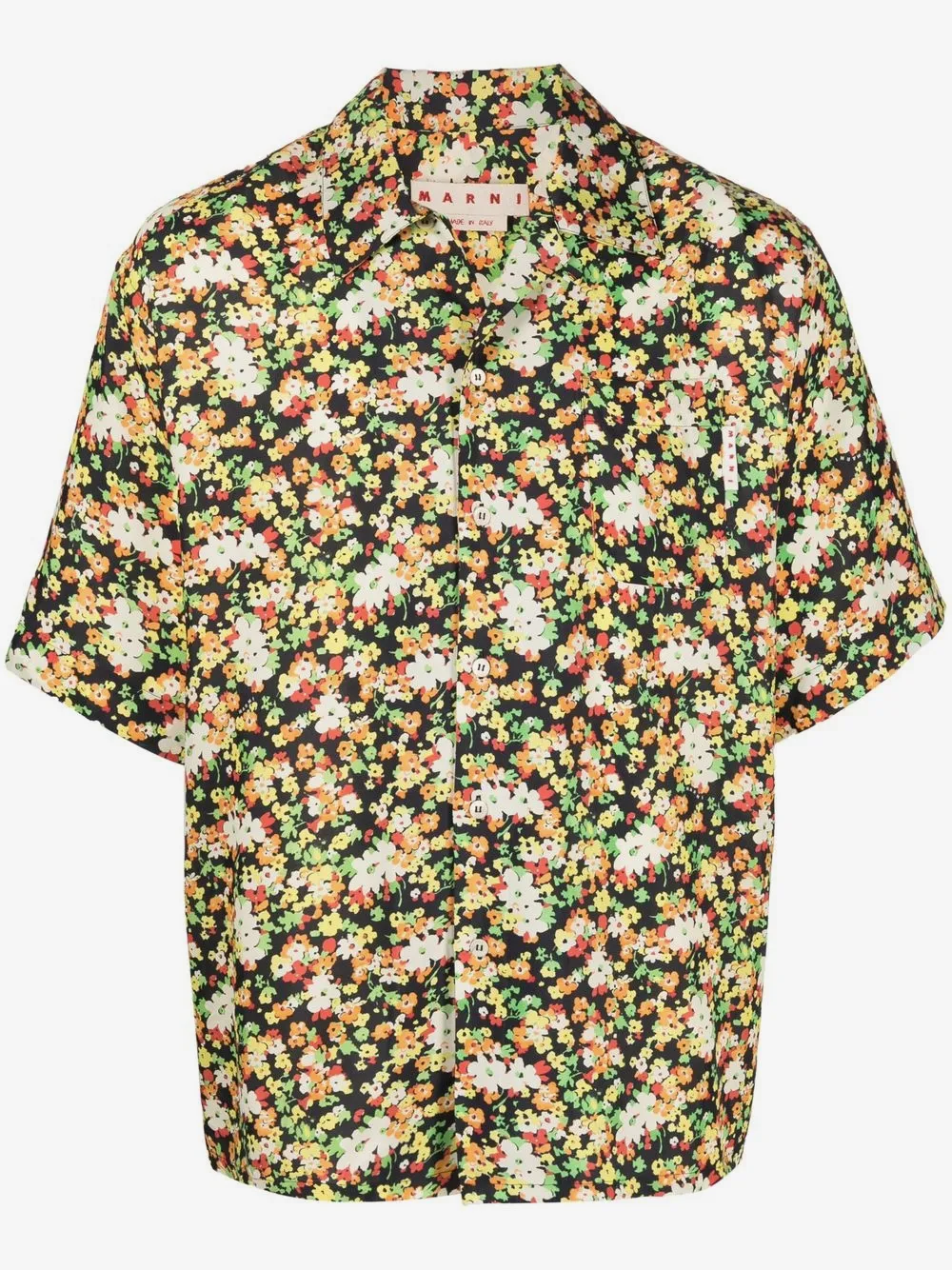 Marni フローラル ショートスリーブシャツ | ブラック | Image 1