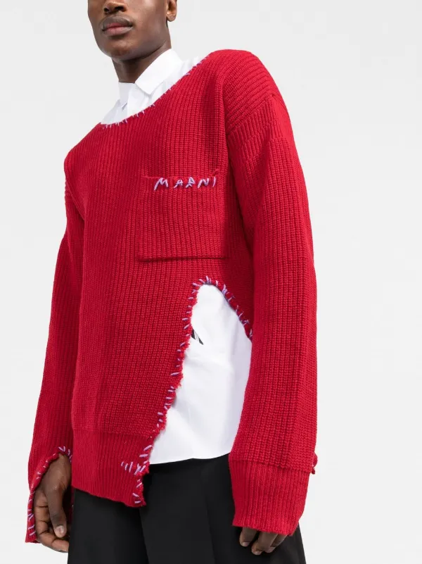 Marni contrast-stitch Knitted Jumper 