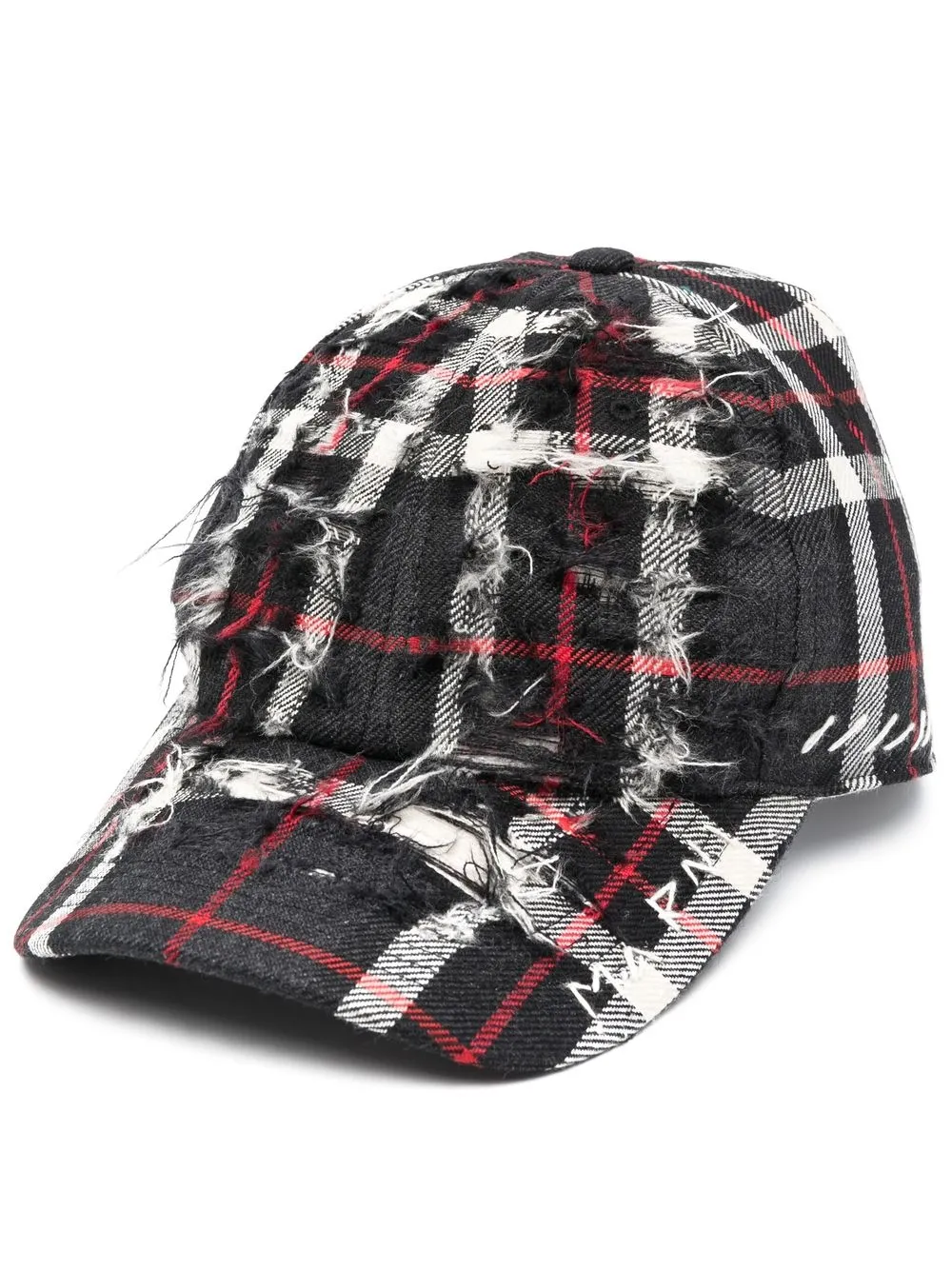 

Marni distressed tartan cap - Black