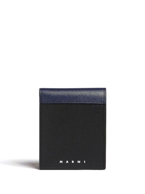 Marni logo-print leather bi-fold wallet Men