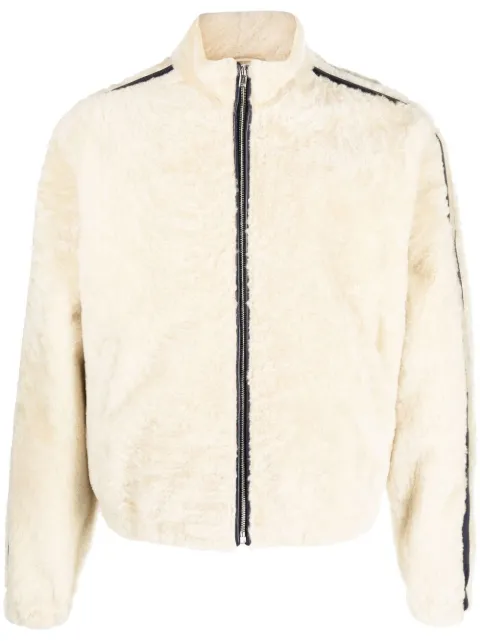 Marni side-stripe shearling jacket