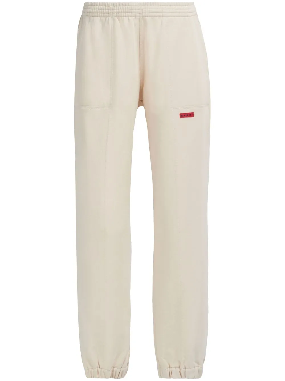 

Marni logo-patch cotton track pants - White