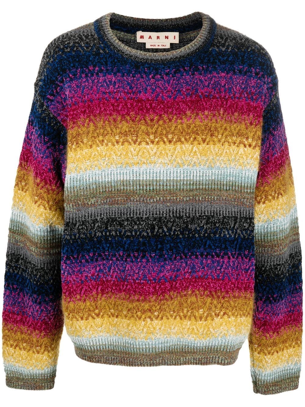stripe-pattern knit jumper