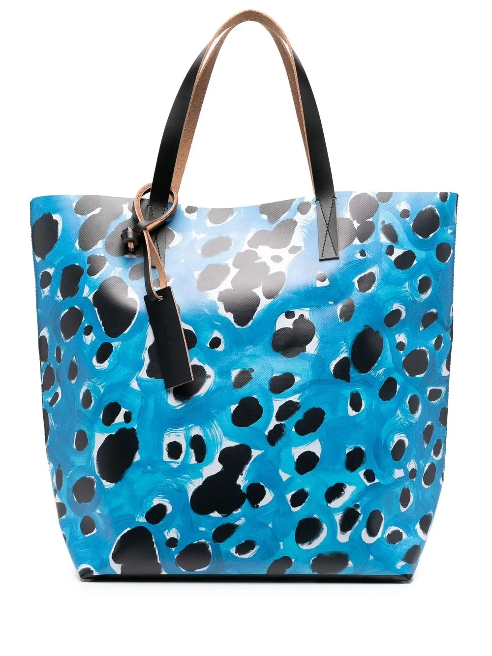 

Marni animal-print panelled tote - Blue