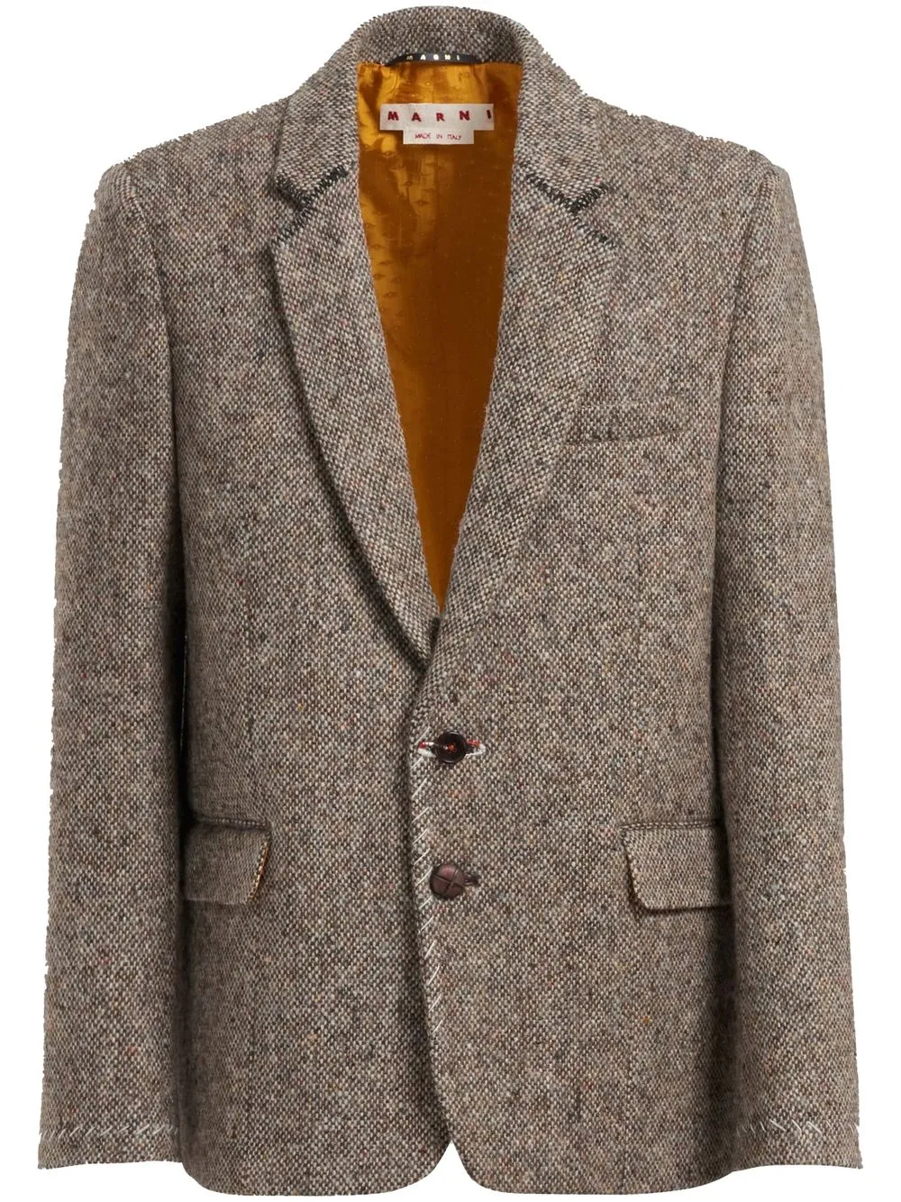 

Marni single-breasted tweed blazer - Brown