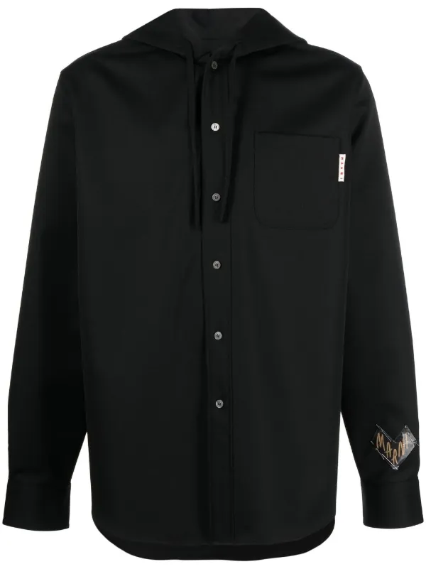 Marni long-sleeve Hooded Shirt - Farfetch