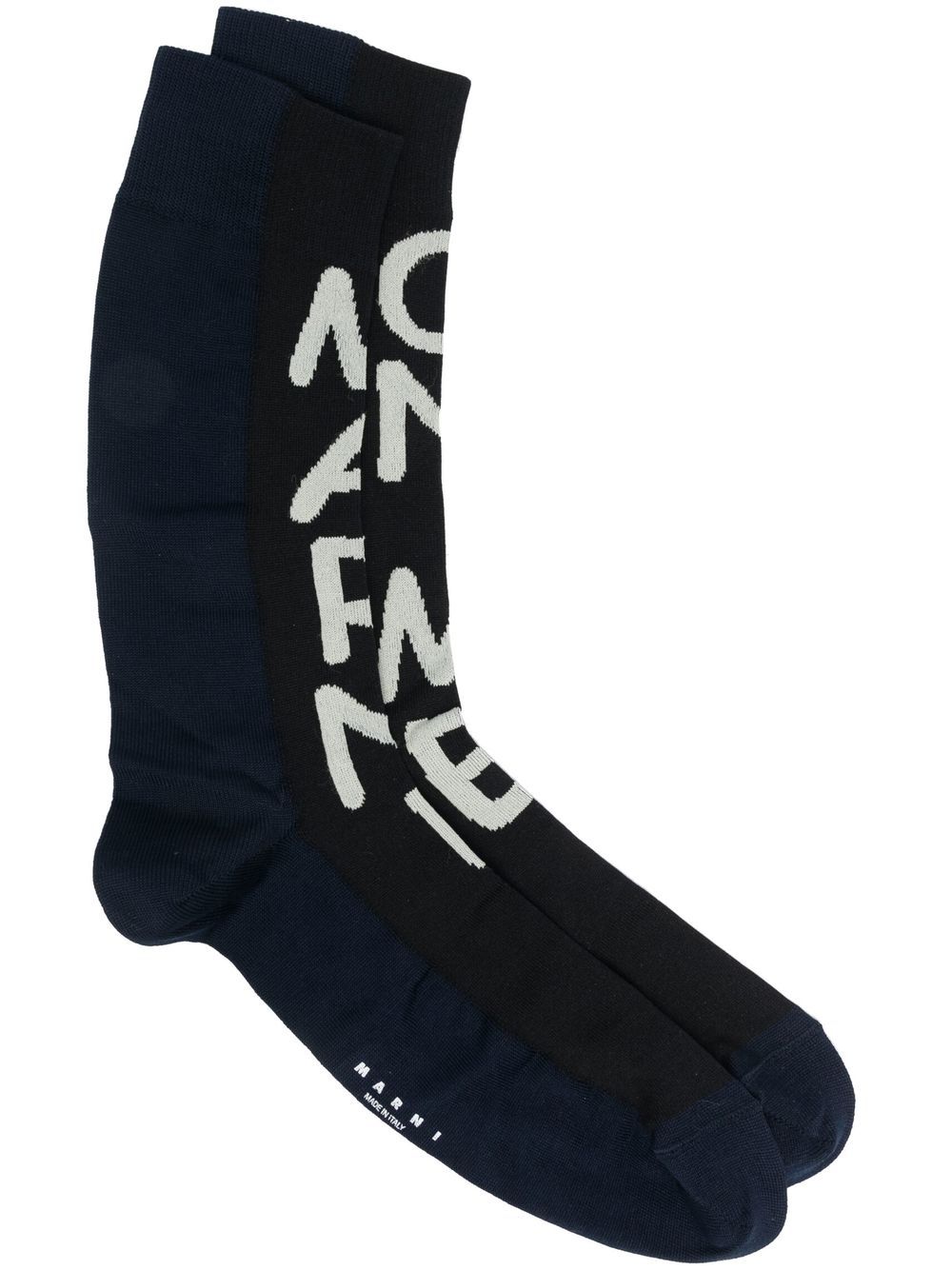 

Marni logo-jacquard virgin-wool socks - Blue