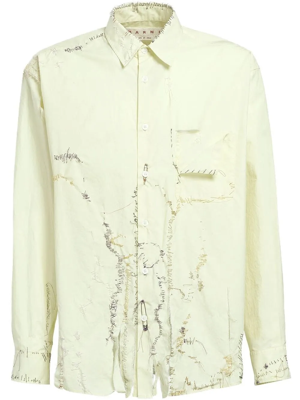 

Marni distressed-stitching button-up shirt - Yellow