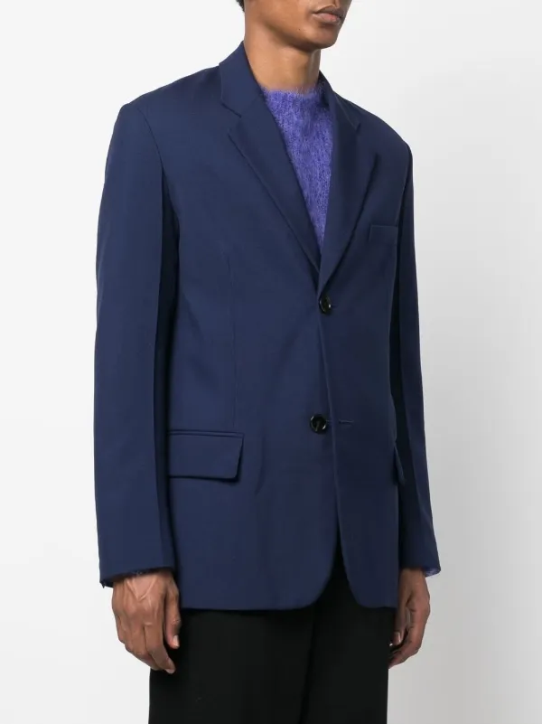 Marni Tropical Wool Blazer | Blue | FARFETCH AO