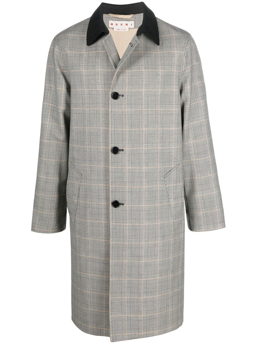 

Marni single-breasted check-print coat - Black