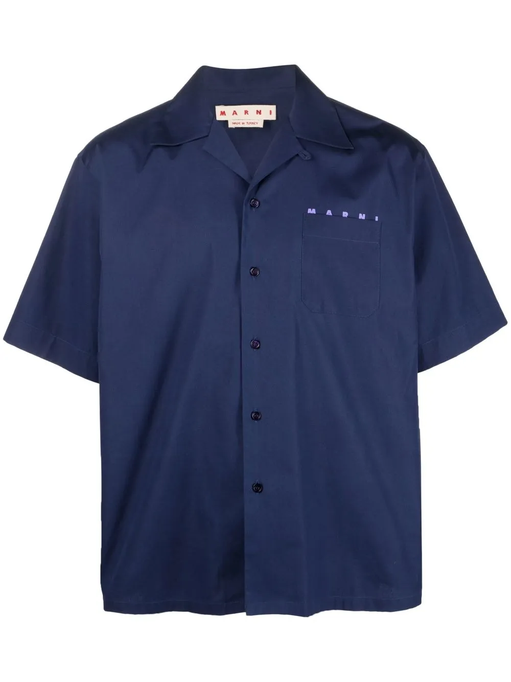 

Marni camisa con logo estampado - Azul