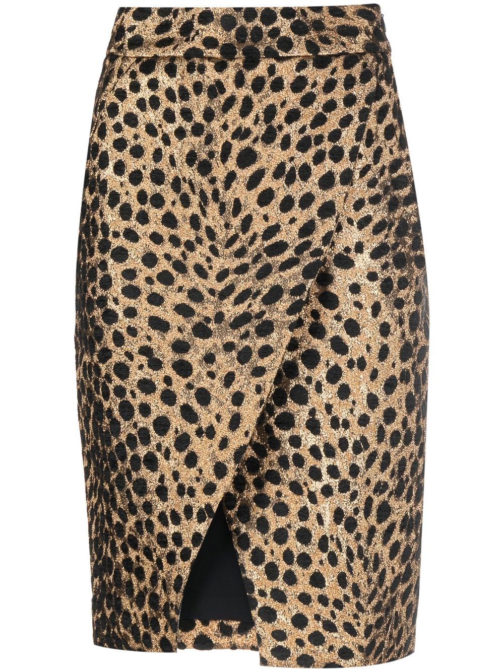 

Genny leopard-print asymmetric-skirt - Yellow