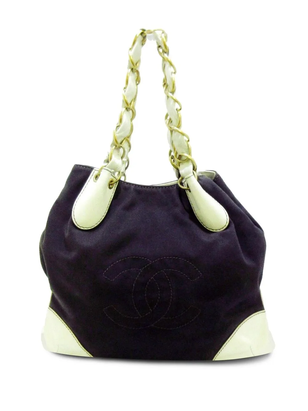 colour-block chain tote