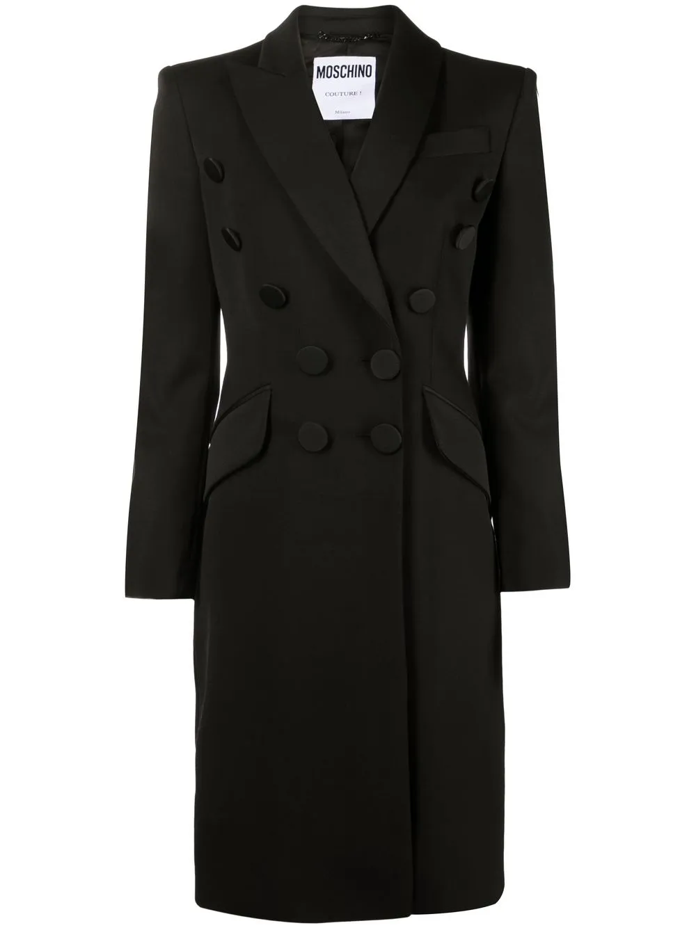 

Moschino double-breasted virgin-wool coat - Black