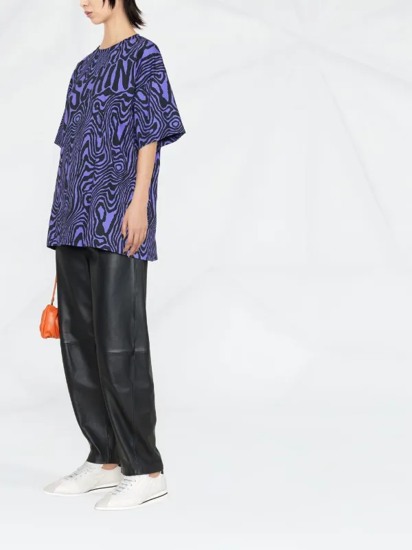 Moschino zebra-print round-neck T-shirt | Blue | FARFETCH