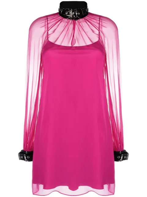 Moschino high-neck semi sheer mini dress