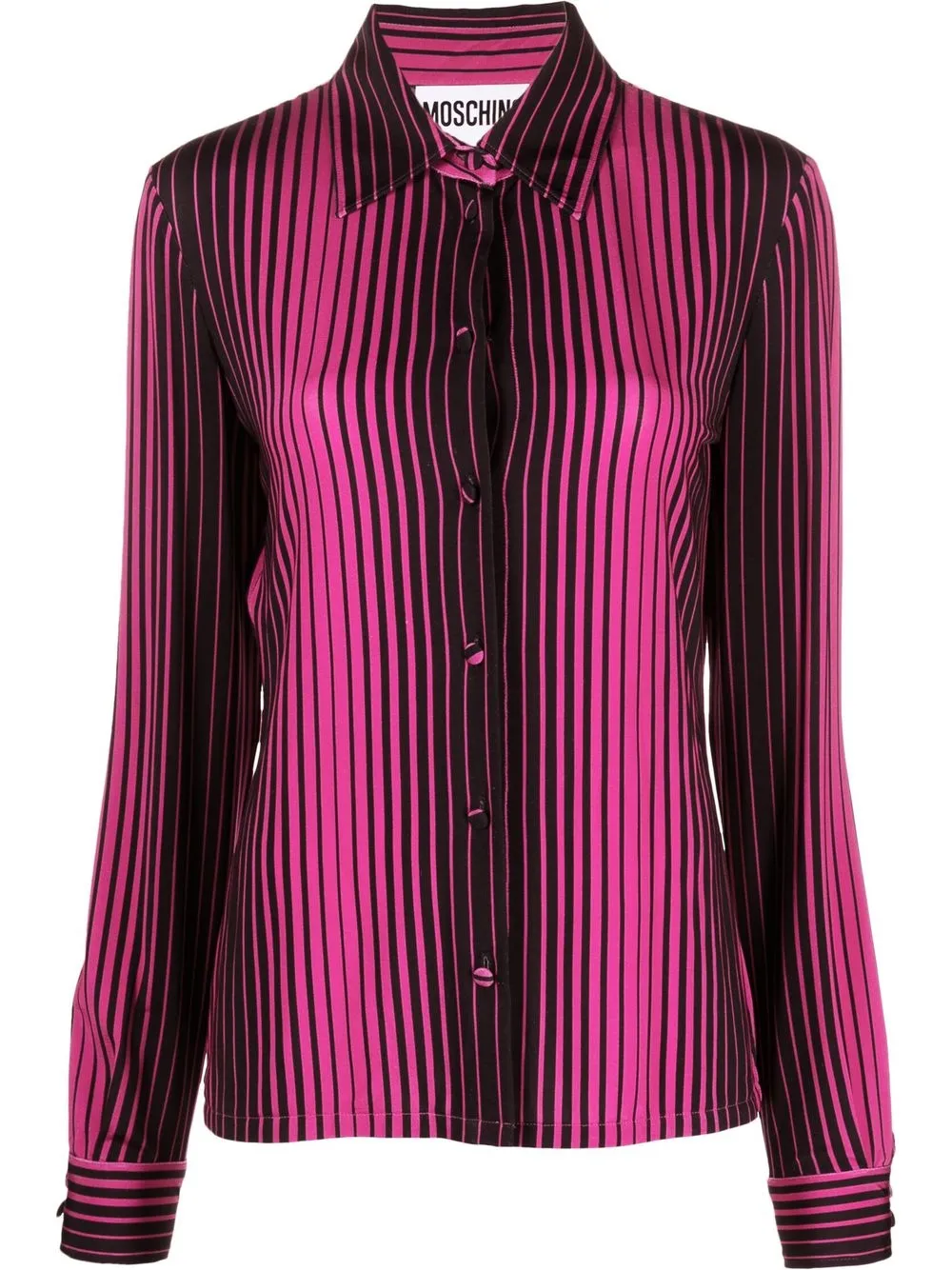 

Moschino camisa con botones y rayas estampadas - Morado