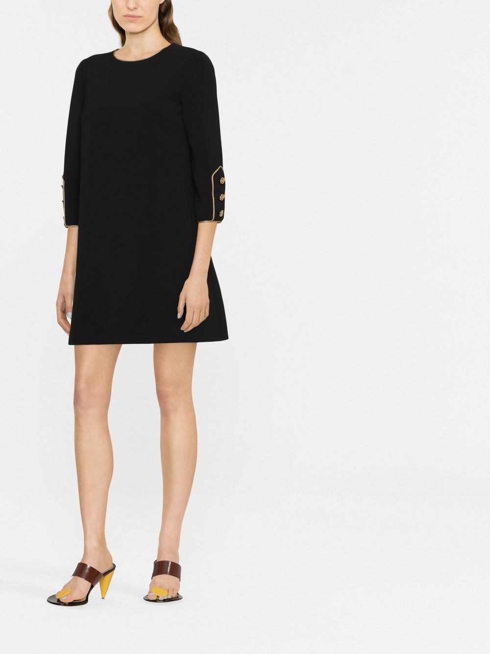 Moschino Mini-jurk met contrasterende afwerking - Zwart