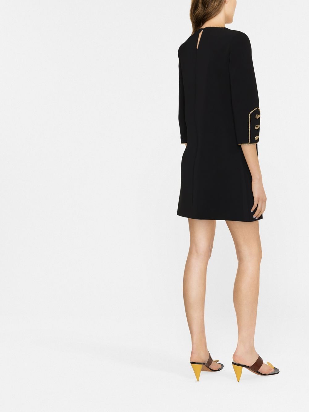 Shop Moschino Contrast-trimmed Mini Dress In Black