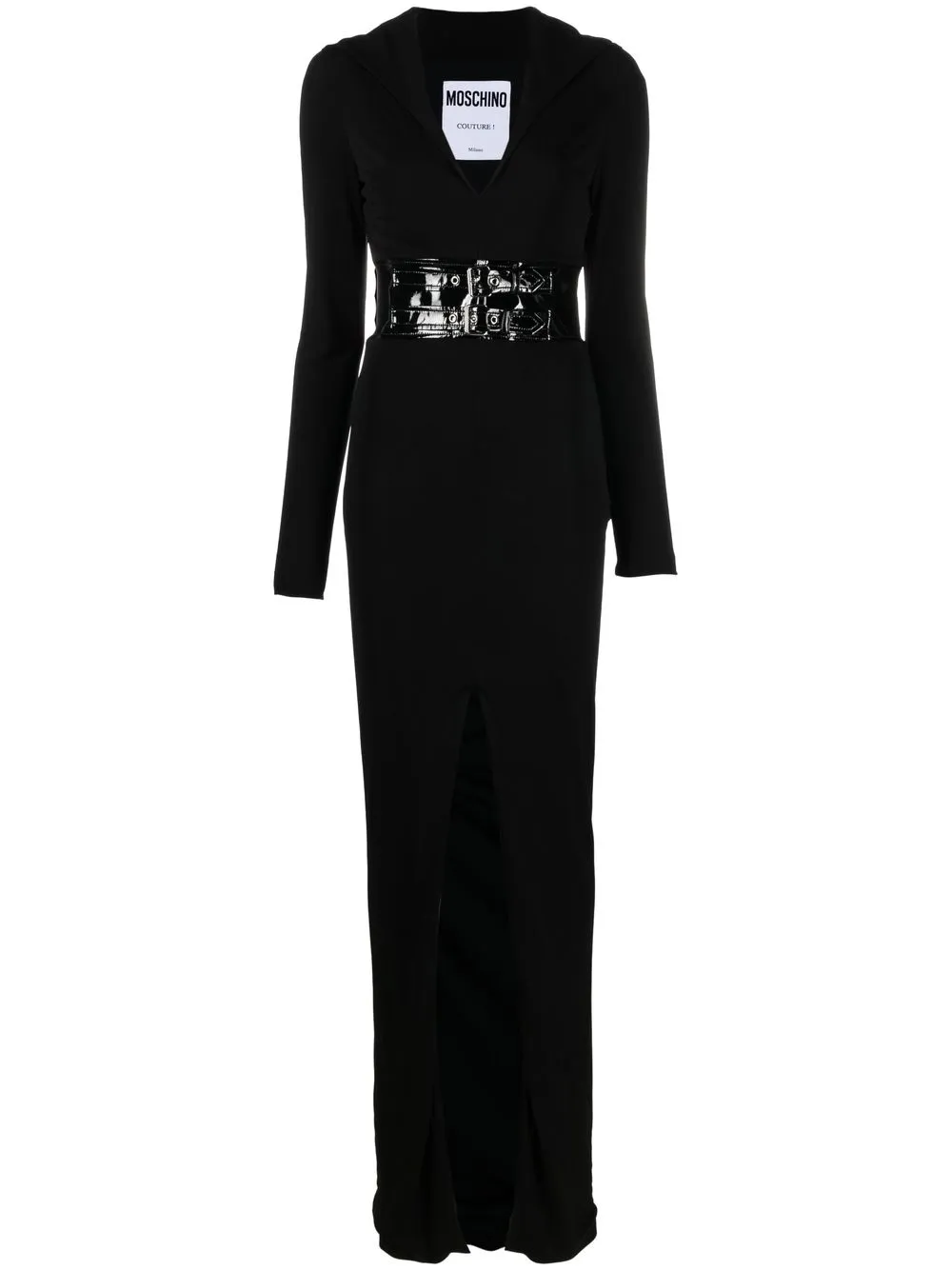 

Moschino belted-waist long shirt dress - Black