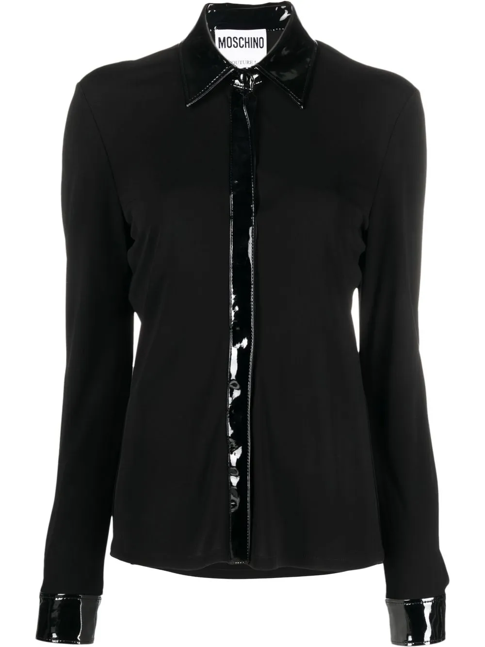 

Moschino camisa con botones y ribete en contraste - Negro