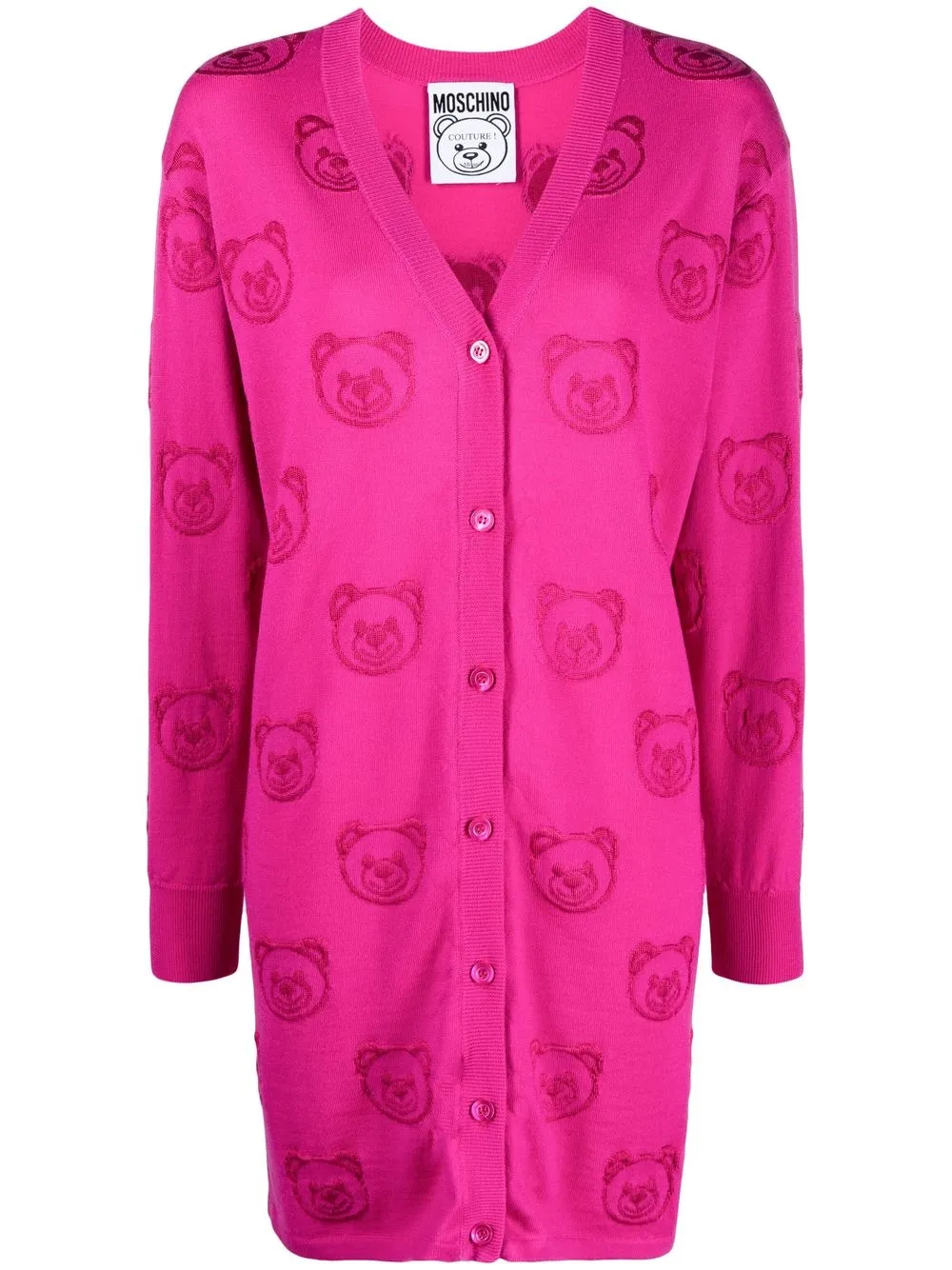 

Moschino Teddy Bear virgin-wool cardigan - Pink