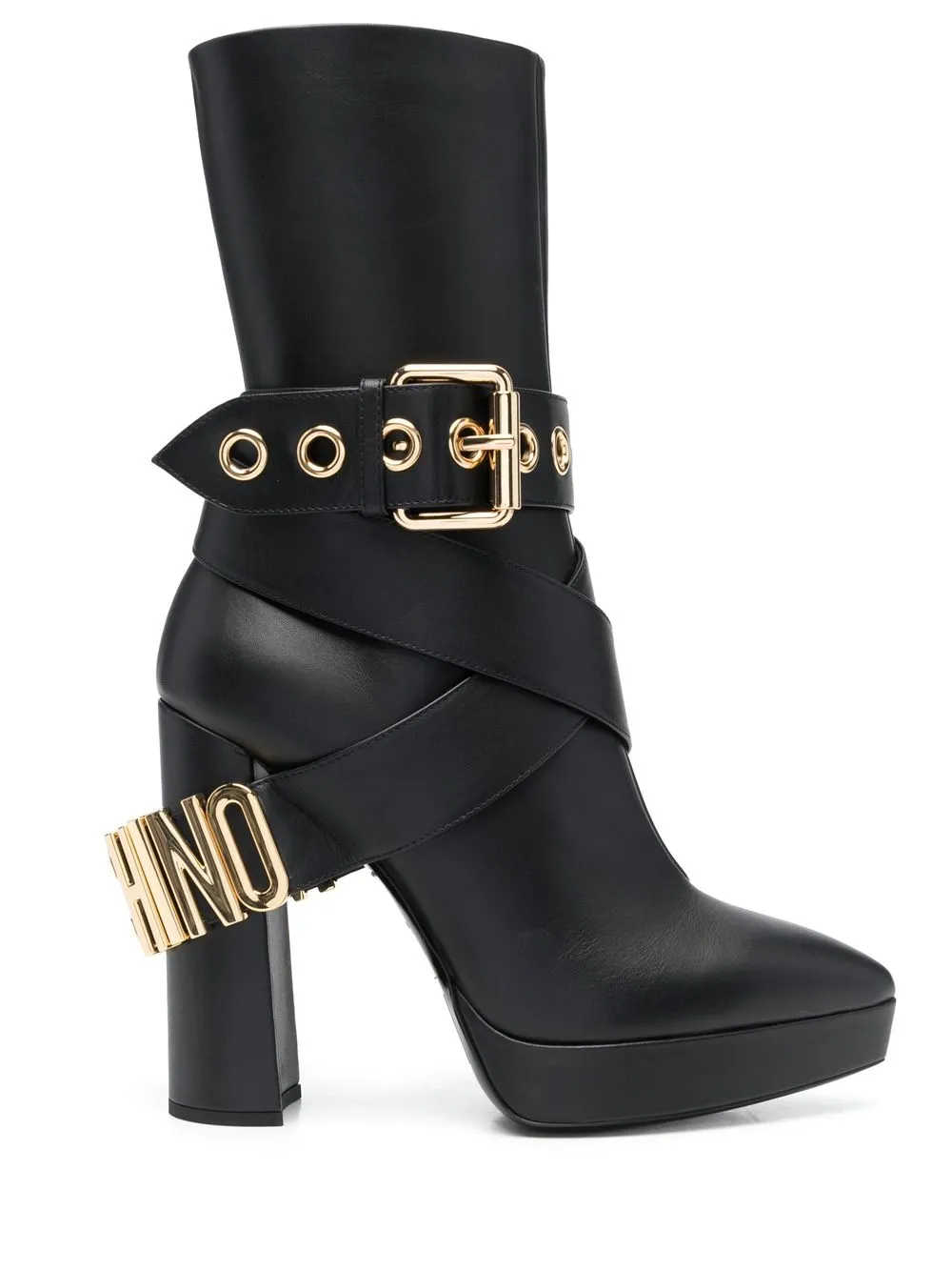 

Moschino botas con detalle de hebilla y tacón de 140mm - Negro