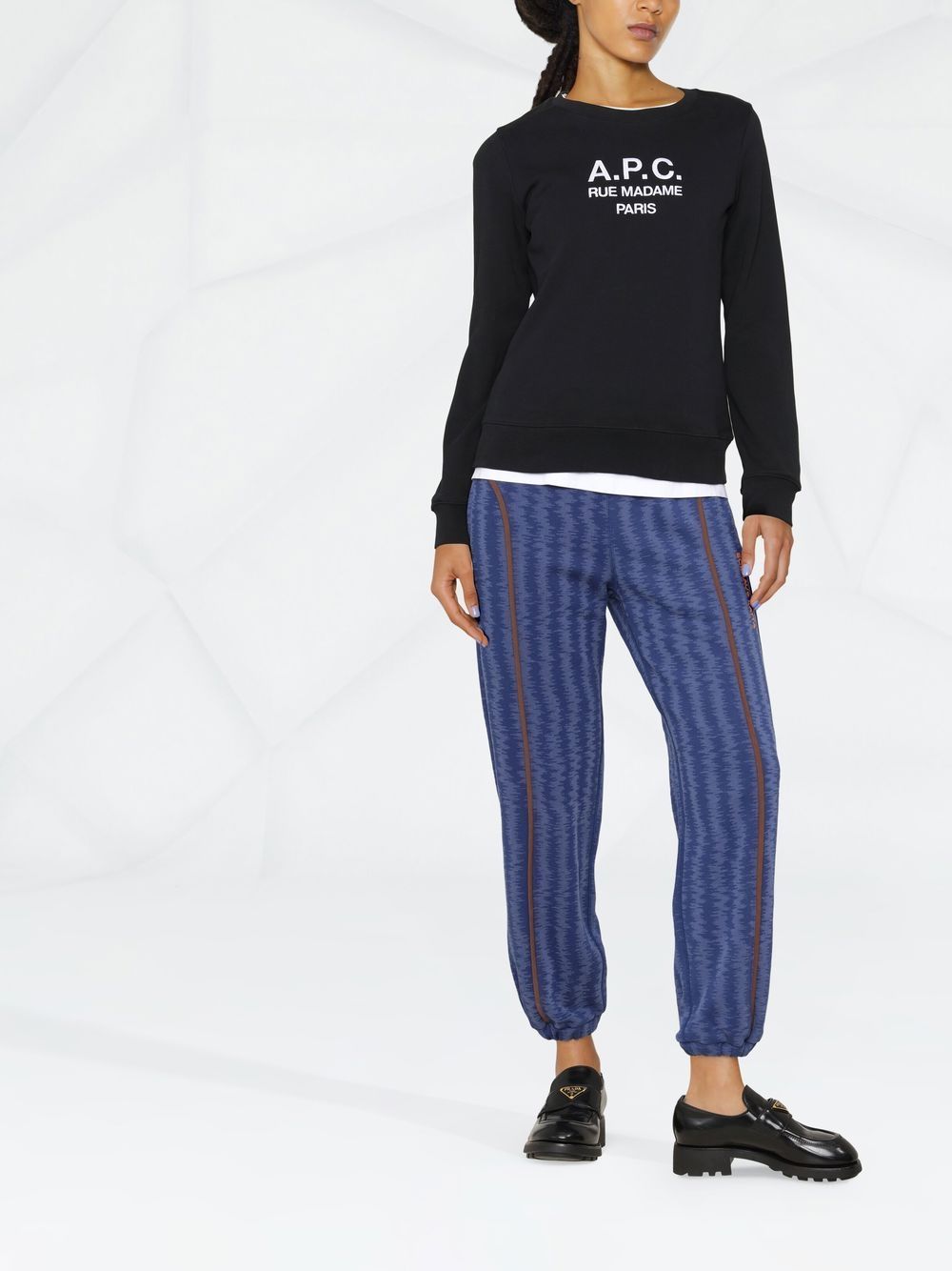 A.P.C. Sweater met logoprint - Zwart