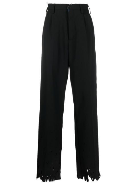 Marni distressed straight-leg cut trousers Men