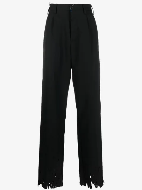 Marni distressed straight-leg cut trousers