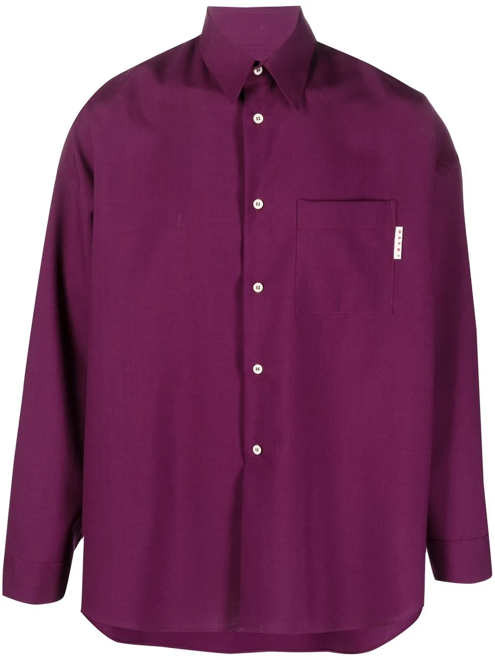 

Marni camisa con bolsillo de parche - Morado