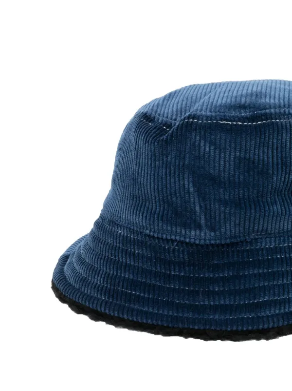 logo-patch corduroy bucket-hat