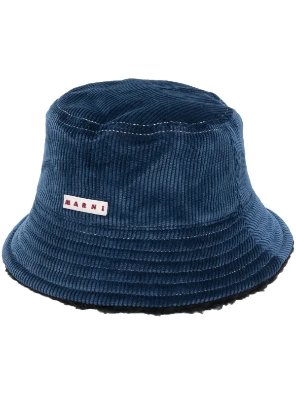 Marni logo-patch Corduroy bucket-hat - Farfetch