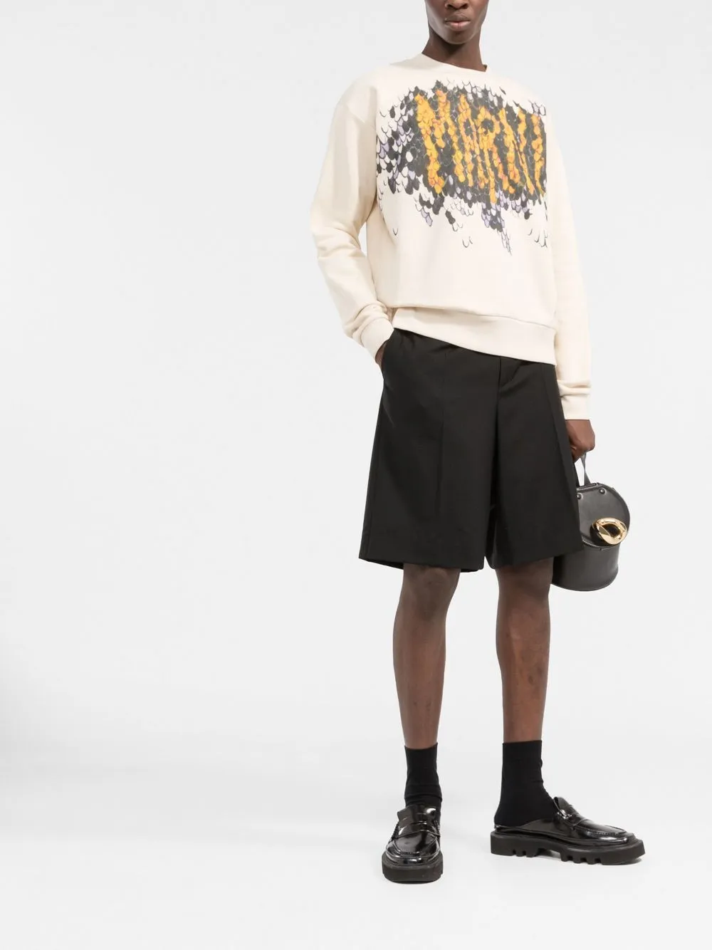 Marni Sweater met logoprint - Beige