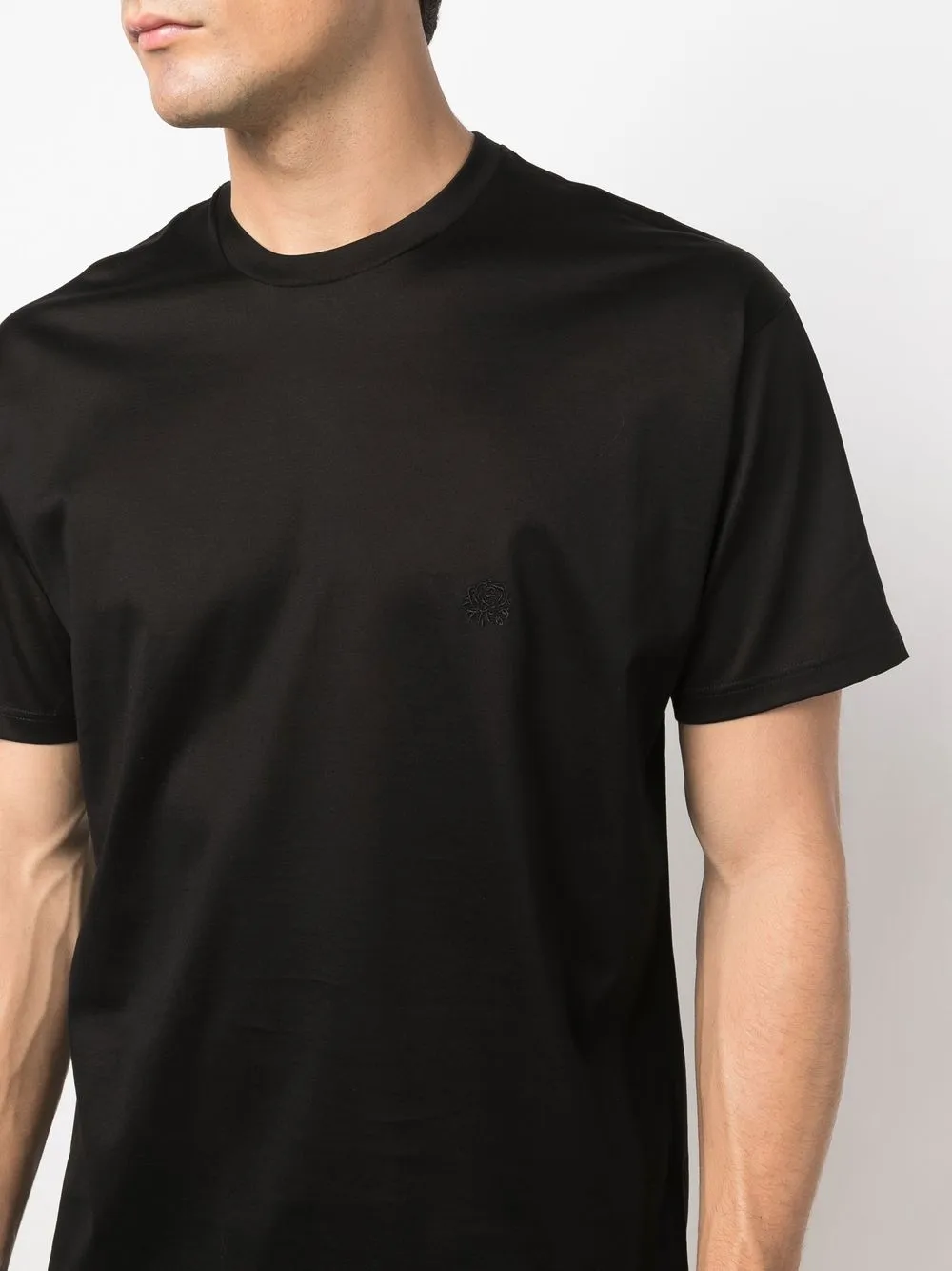 Low Brand T-shirt met ronde hals Zwart