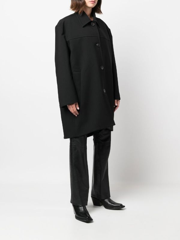 midi length black coat