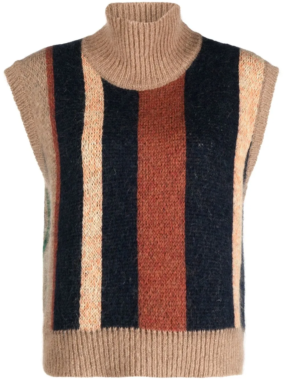 

Soulland striped roll-neck sleeveless jumper - Neutrals